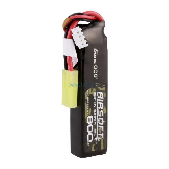 Gens Ace Lipo 800MAH 11.1V 25C 3S1P Airsoft Gun Lipo BatteryBaterie mini Tamiya Plug