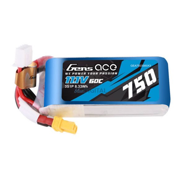 PACHET BATERIE GENS ACE 750MAH 11.1V 60C 3S1P LIPO XT30