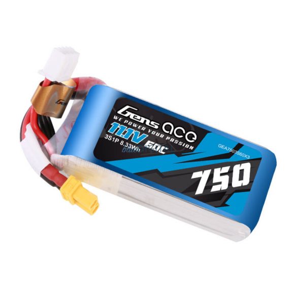 PACHET BATERIE GENS ACE 750MAH 11.1V 60C 3S1P LIPO XT30