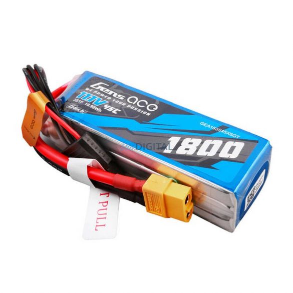 Gens Ace G-Tech 1800mAh 11.1V 45C 3S1P Lipo Battery PackXT60 Plug