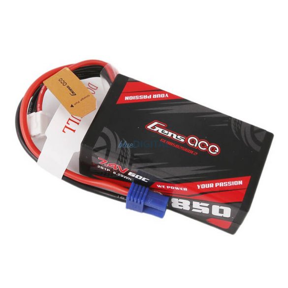 Gens Ace 850mAh 7.4V 60C 2S1P EC2 Material priză Carcasă Baterie