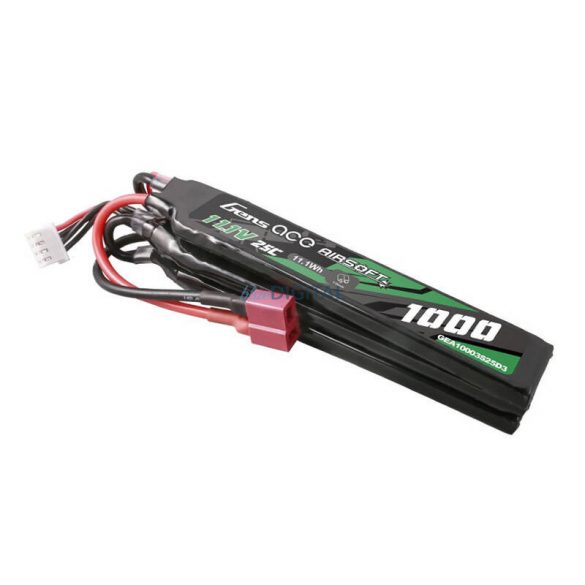 Gens ace 25C 1000mAh 3S1P 11.1V Nunchuck 3X Airsoft Gun Lipo Baterie T Plug