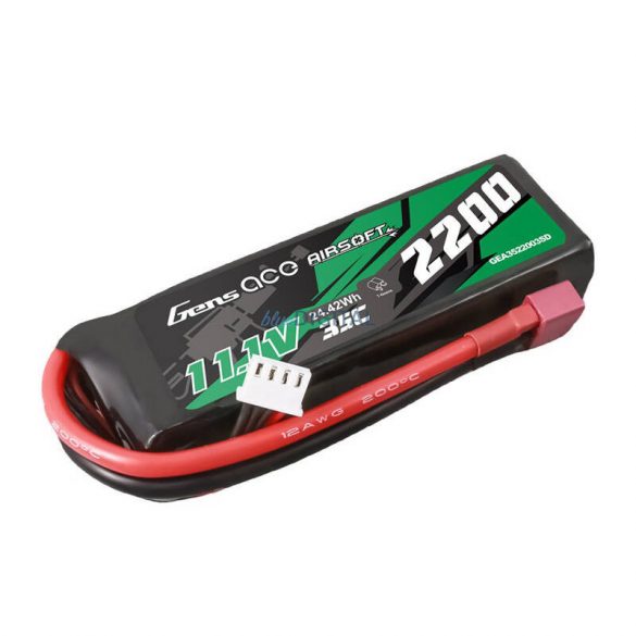 Gens ace 35C 2200mAh 3S1P 11.1V Airsoft Gun Lipo baterie T Plug