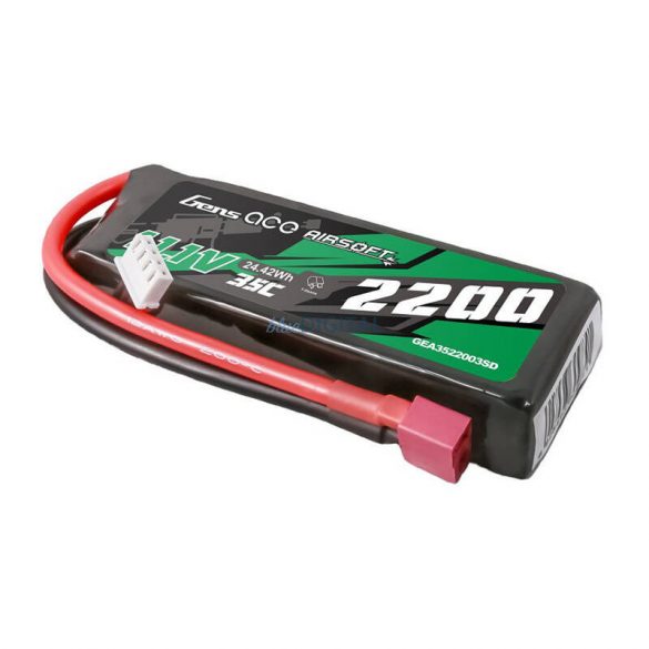 Gens ace 35C 2200mAh 3S1P 11.1V Airsoft Gun Lipo baterie T Plug