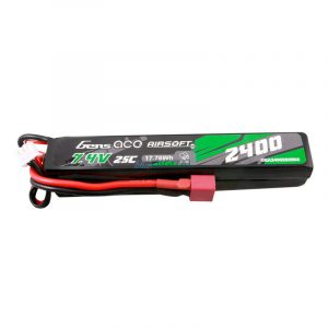 Gens ace 25C 2400mAh 2S2P 7.4V Saddle Airsoft Gun Lipo Battery Mini Deans(T) Plug