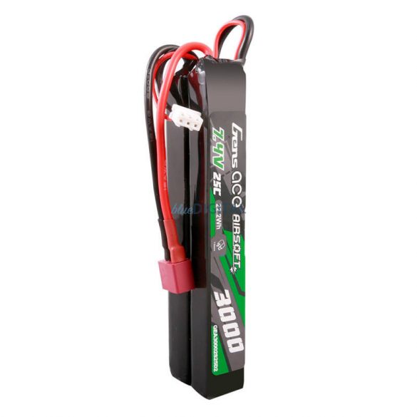 Gens ace 25C 3000mAh 2S2P 7.4V Saddle Airsoft Gun Lipo Battery Mini Deans(T) Plug