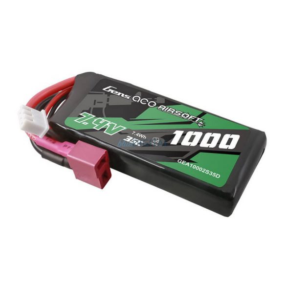 Gens ace 35C 1000mAh 2S1P 7.4V Airsoft Gun Lipo baterie T Plug