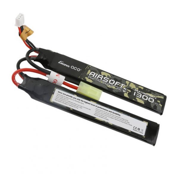 Gens ace 25C 1300mAh 2S1P 7.4V Saddle Airsoft Gun Lipo Baterie cu mini mufă Tamiya