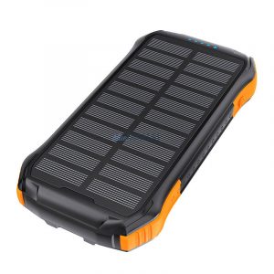 Baterie solară Choetech B658 2x USB 10000mAh Qi 5W (negru-portocaliu)