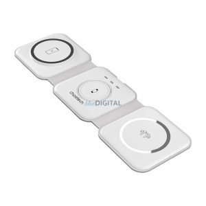 Încărcător wireless magnetic 3 în 1 Choetech T588-F 15 W (alb)