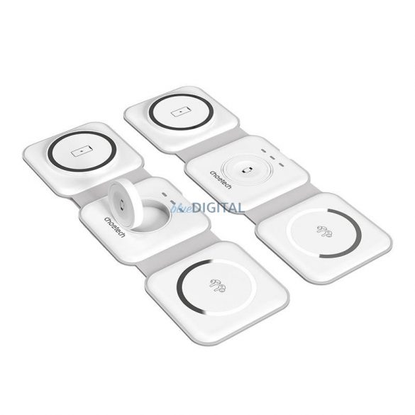 Încărcător wireless magnetic 3 în 1 Choetech T588-F 15 W (alb)