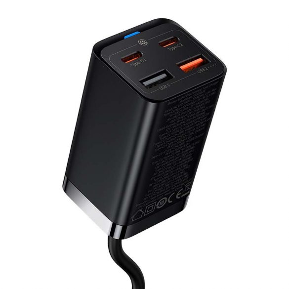 Încărcător rapid Baseus GaN3 Pro, 2x USB-C, 2x USB, 65W (negru)