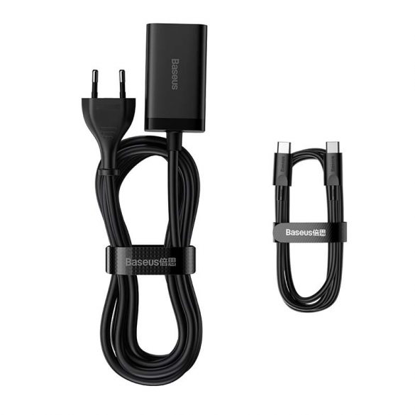 Încărcător rapid Baseus GaN3 Pro, 2x USB-C, 2x USB, 65W (negru)