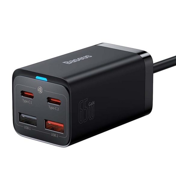 Încărcător rapid Baseus GaN3 Pro, 2x USB-C, 2x USB, 65W (negru)