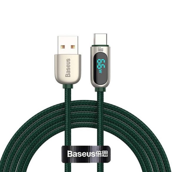 Cablu de afișare Baseus pentru USB Type-C, 66 W, 1 m (verde)