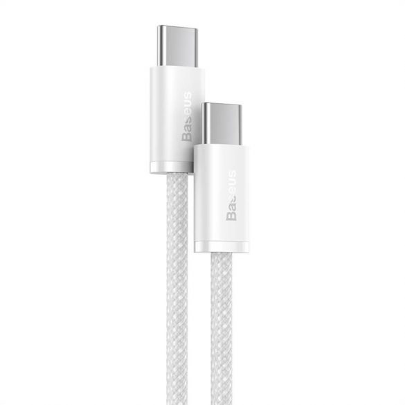 Cablu Baseus USB-C la USB-C, 100 W, 1 m (alb)