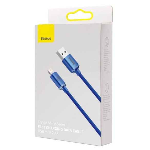 Cablu USB pentru Lightning Baseus Crystal Shine, 2.4A, 2m (albastru)