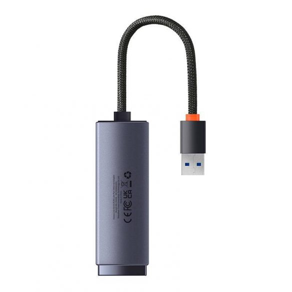 Adaptor de rețea Baseus Lite Series USB la RJ45, 1000 Mbps (gri)