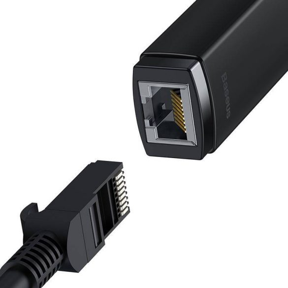 Adaptor de rețea Baseus Lite Series USB-C la RJ45 (negru)