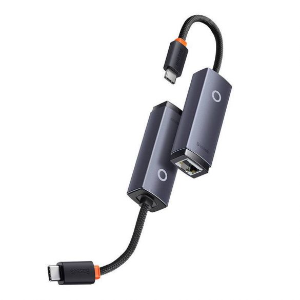 Adaptor de rețea Baseus Lite Series USB-C la RJ45 (gri)