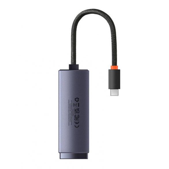 Adaptor de rețea Baseus Lite Series USB-C la RJ45 (gri)