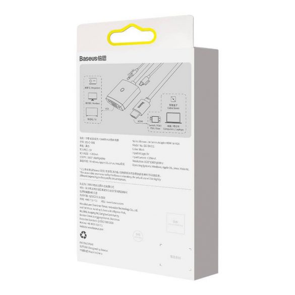 Adaptor HDMI-VGA din seria Baseus Lite (negru)