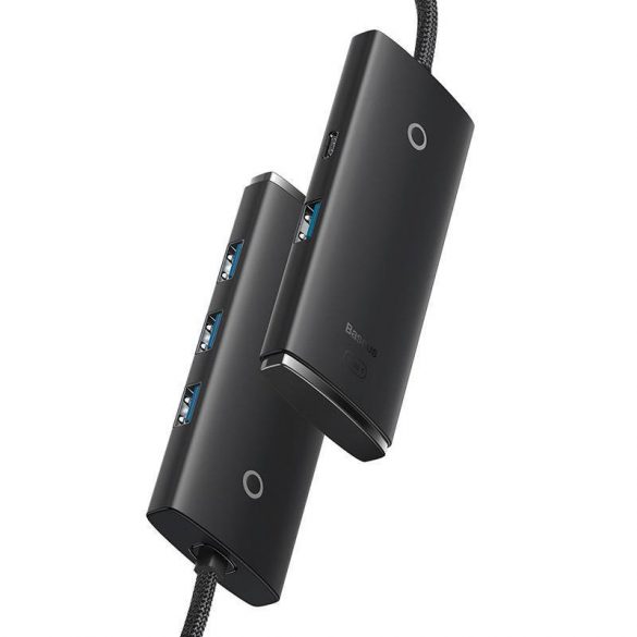 Baseus Lite Series 4 az 1-ben USB - 4x USB 3.0 hub, 1m (negru)