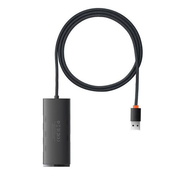 Baseus Lite Series 4 az 1-ben USB - 4x USB 3.0 hub, 1m (negru)