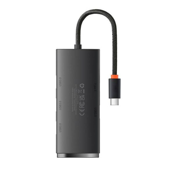 Hub din seria Baseus Lite 4in1 USB-C 4x USB 3.0 + USB-C, 25 cm (negru)