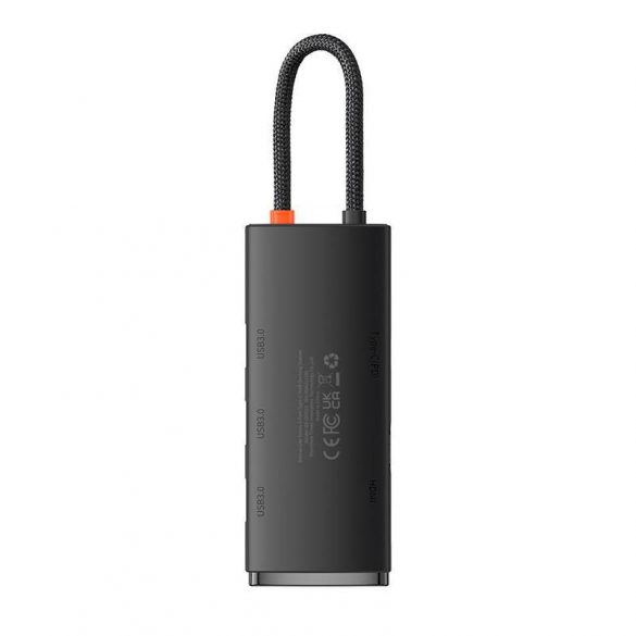 Seria Baseus Lite 5 în 1 USB-C 3x USB 3.0 + USB-C + hub HDMI (negru)