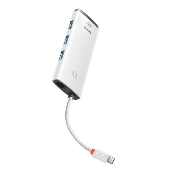 Seria 5 în 1 Baseus Lite USB-C 3x USB 3.0 + USB-C + hub HDMI (alb)