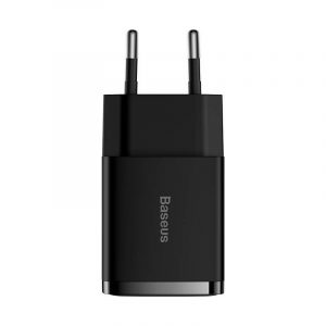 Baseus încărcător rapid compact, 2x USB, 10.5W (negru)