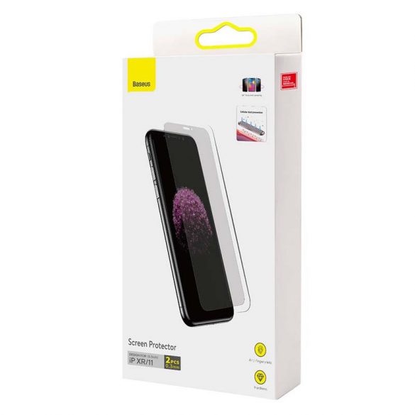 Folie din sticlă temperată Baseus 0,3 mm pentru iPhone XR/11 (2 buc)