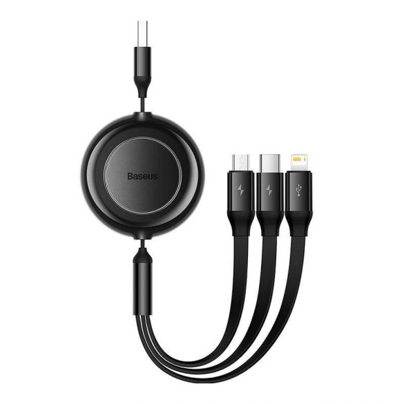 Baseus Bright Mirror 2, cablu 3 în 1 Micro USB / Lightning / USB-C, 3,5 A, 1,1 m (negru)