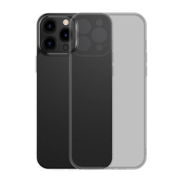 Husa neagra transparenta Baseus Baseus Frosted Glass iPhone 13 PRO + sticla securizata