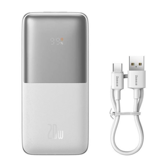 Powerbank Baseus Bipow Pro, 10000mAh, 2xUSB, USB-C, 20W (alb)