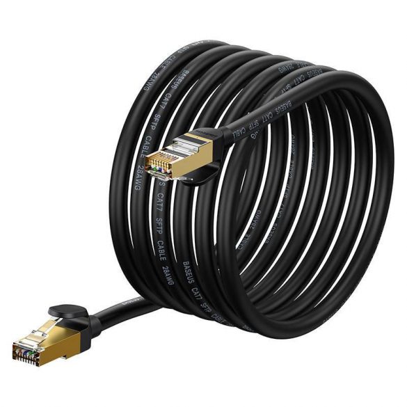 Cablu de rețea Baseus Ethernet RJ45, 10 Gbps, 5 m (negru)