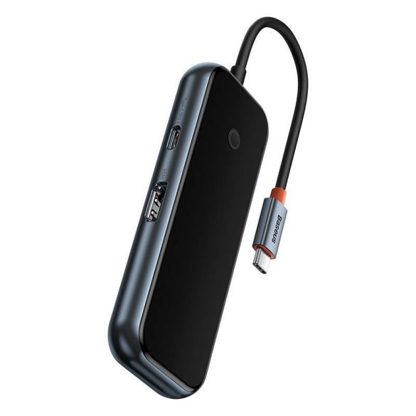 Hub Baseus AcmeJoy 5 în 1, USB-C - 2xUSB 3.0, USB 2.0, USB-C PD, HDMI (gri închis)