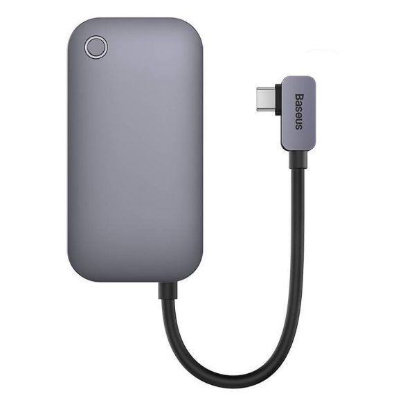 HUB Baseus PadJoy 4 în 1 USB-C - USB 3.0 + HDMI + USB-C PD + mufă, 3,5 mm (gri)