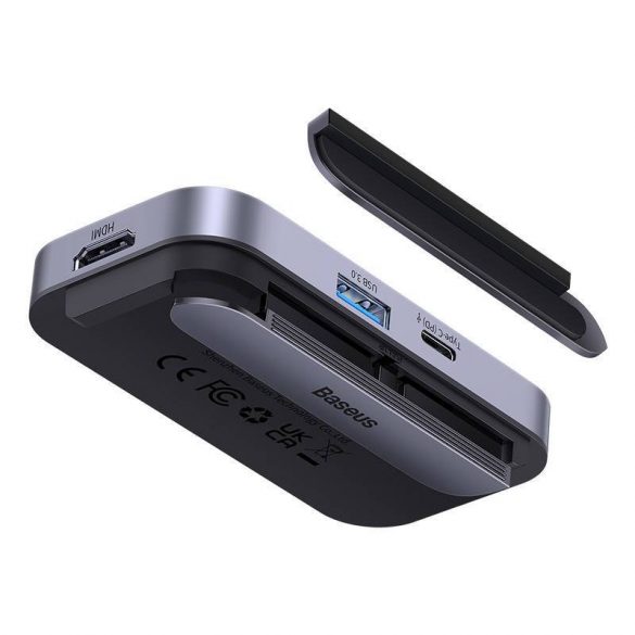 Baseus PadJoy 6 az 1-ben HUB USB-C - USB 3.0 + HDMI + USB-C PD + jack 3.5mm + SD/TF (gri)