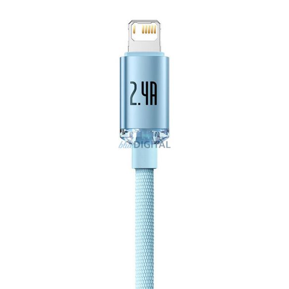 Kabel USB pentru iP Baseus Crystal Shine, 2,4 A, 1,2 m (niebieski)