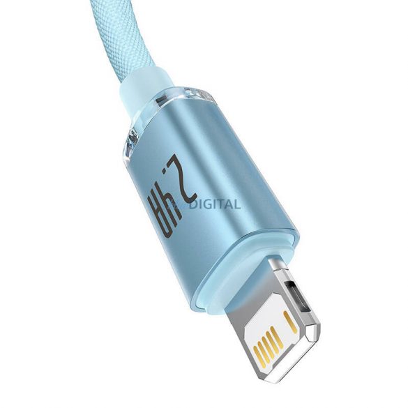 Kabel USB pentru iP Baseus Crystal Shine, 2,4 A, 1,2 m (niebieski)