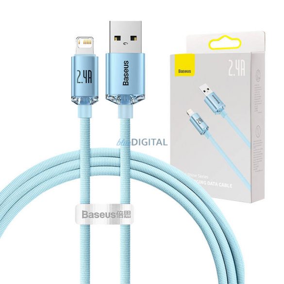 Kabel USB pentru iP Baseus Crystal Shine, 2,4 A, 1,2 m (niebieski)