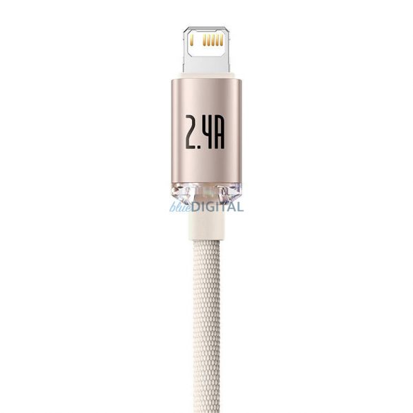 Kabel USB pentru iP Baseus Crystal Shine, 2,4 A, 1,2 m (roz)