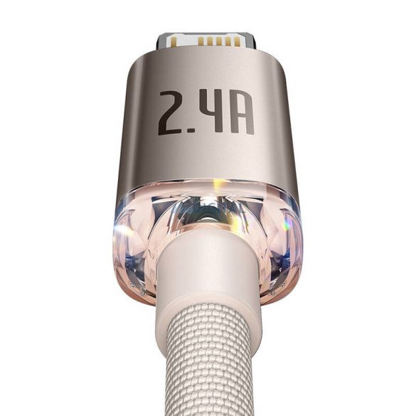 Kabel USB pentru iP Baseus Crystal Shine, 2,4 A, 1,2 m (roz)