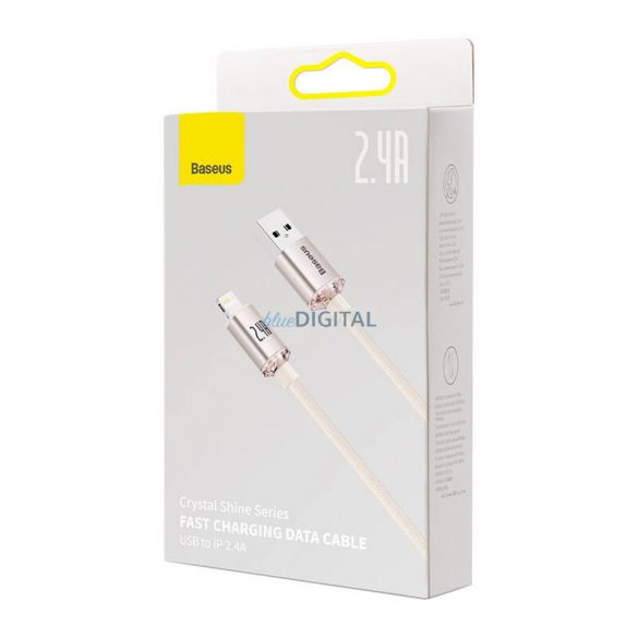 Kabel USB pentru iP Baseus Crystal Shine, 2,4 A, 1,2 m (roz)