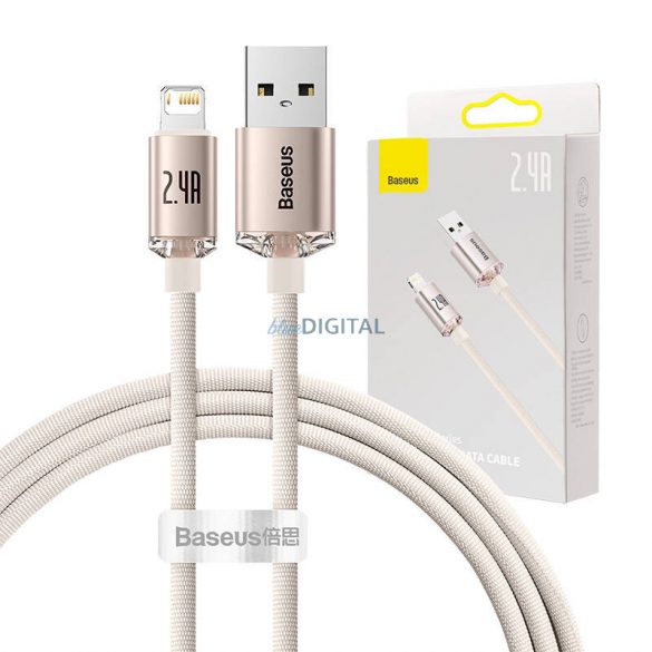 Kabel USB pentru iP Baseus Crystal Shine, 2,4 A, 1,2 m (roz)