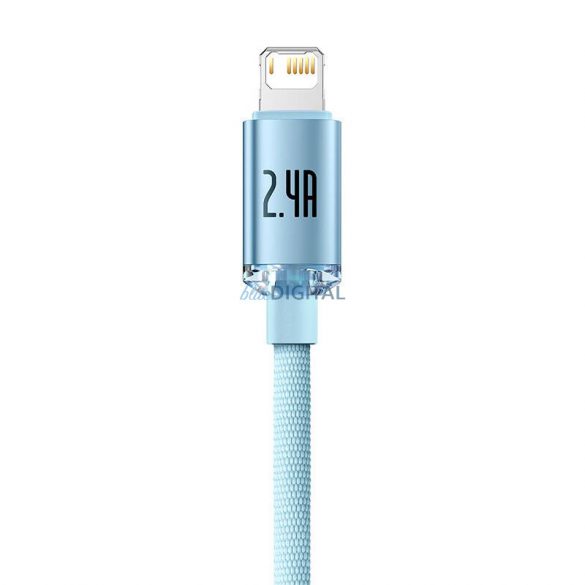 Cablu USB pentru iP Baseus Crystal Shine, 2,4 A, 2 m (niebieski)