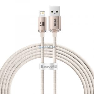 Kabel USB pentru iP Baseus Crystal Shine, 2,4 A, 2 m (roz)