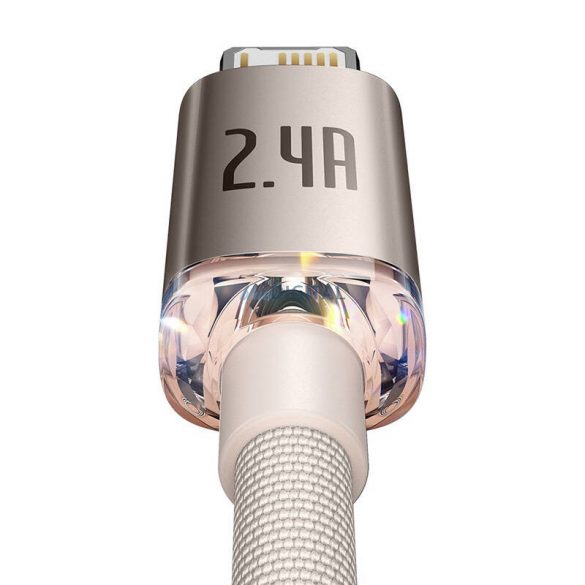 Kabel USB pentru iP Baseus Crystal Shine, 2,4 A, 2 m (roz)